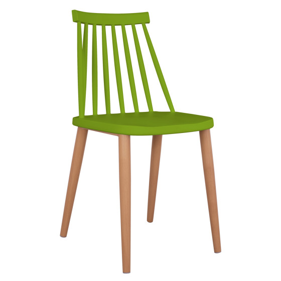 Dining chair HM8052.08 Vanessa green with metallic legs 42,5x47x81,5cm