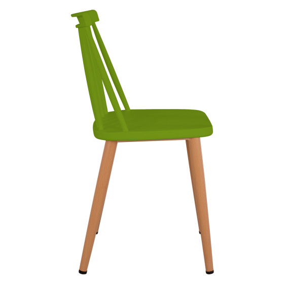 Dining chair HM8052.08 Vanessa green with metallic legs 42,5x47x81,5cm