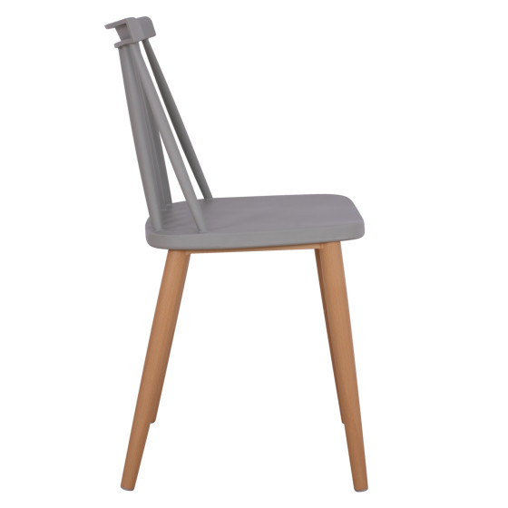 Dining chair HM8052.10 Vanessa grey with metallic legs 43x46,5x82cm
