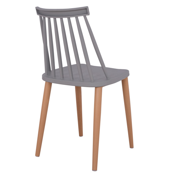 Dining chair HM8052.10 Vanessa grey with metallic legs 43x46,5x82cm