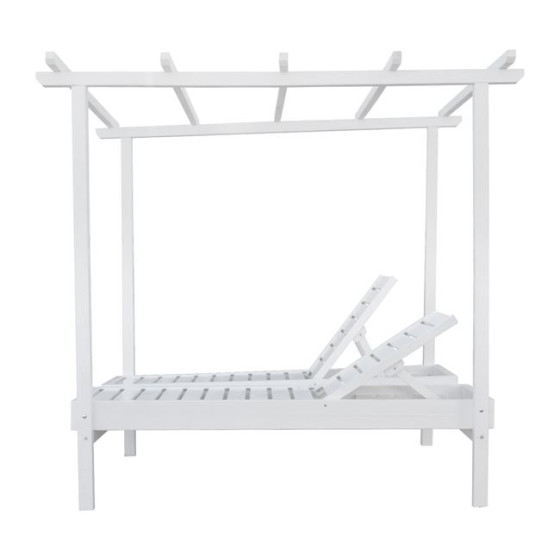 Sunbed Wooden Double Mykonos B' White with Top 205x167x212 cm HM5428