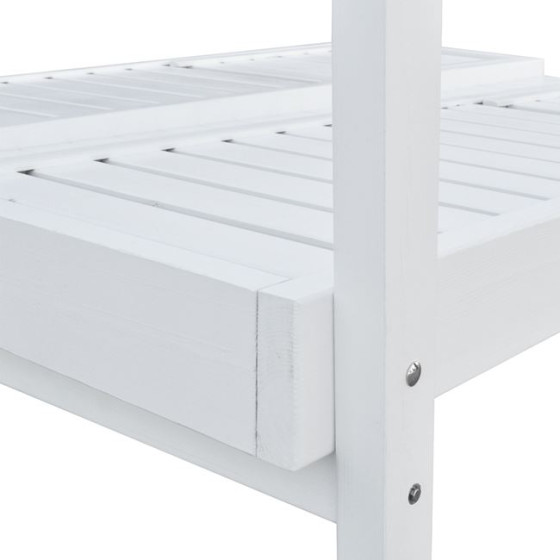 Sunbed Wooden Double Mykonos B' White with Top 205x167x212 cm HM5428