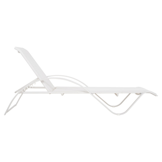 Sunbed WAKANA Aluminum White with textline white HM5133.02 194x54-66x30 cm.