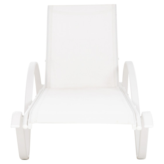 Sunbed WAKANA Aluminum White with textline white HM5133.02 194x54-66x30 cm.