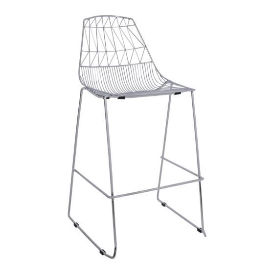 Bar Stool Metallic HM5465.100 Lux Chromed color 57x56,5x107cm