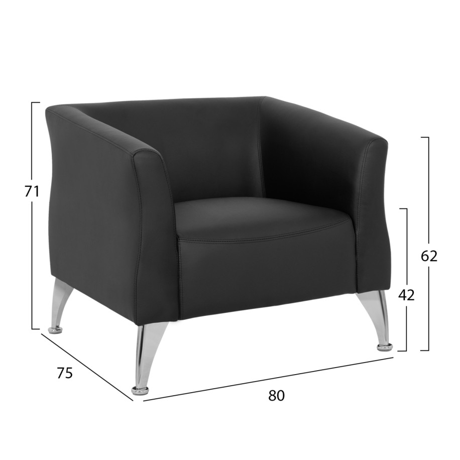 Armchair Kiana HM3122.11 Black PU 80x75x71cm