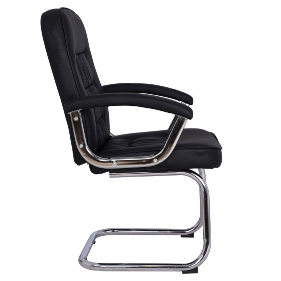 Conference chair HM1114 Black PU with chromed base 61.5x62x98 cm.