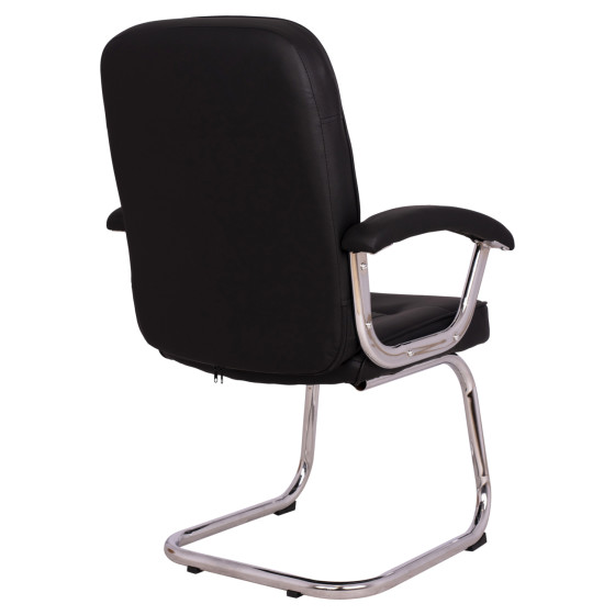 Conference chair HM1114 Black PU with chromed base 61.5x62x98 cm.