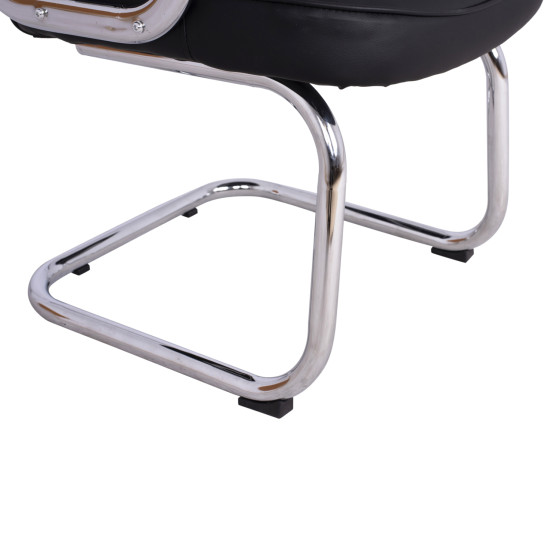 Conference chair HM1114 Black PU with chromed base 61.5x62x98 cm.