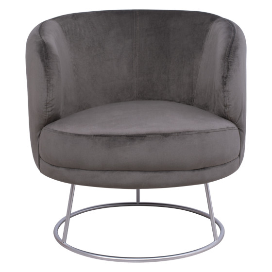 Armchair Arien HM8403.01,velvet grey,silver base 80x75x82cm