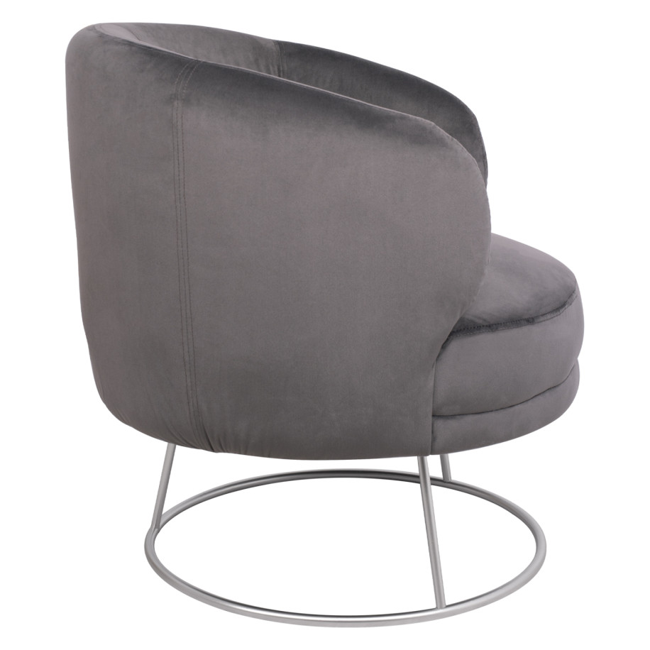 Armchair Arien HM8403.01,velvet grey,silver base 80x75x82cm