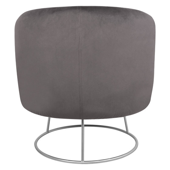 Armchair Arien HM8403.01,velvet grey,silver base 80x75x82cm
