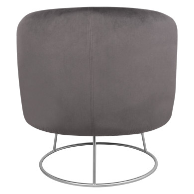 Armchair Arien HM8403.01,velvet grey,silver base 80x75x82cm
