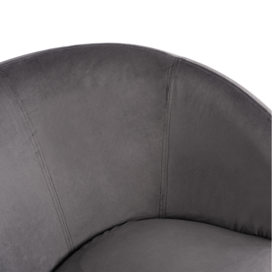 Armchair Arien HM8403.01,velvet grey,silver base 80x75x82cm
