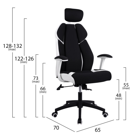 Manager's office chair HM1086.02 in black-white color 65x70x128-132