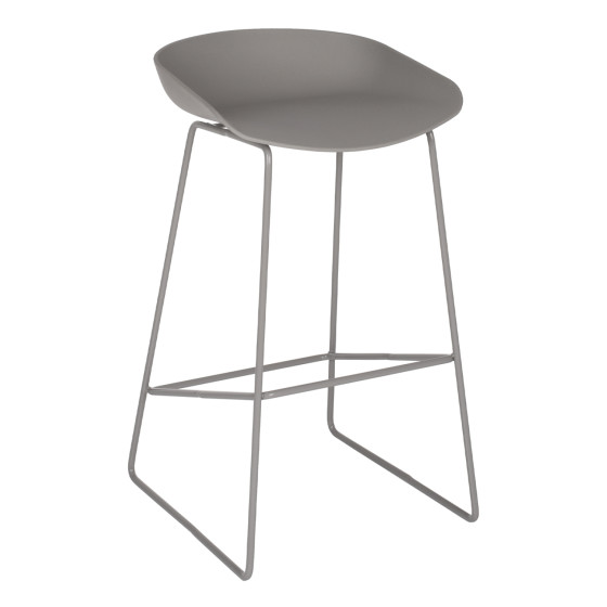 Metallic Stool HM8450.10 with grey seat PP 47x47x83cm