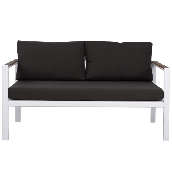 OUTDOOR 2-SEATER SOFA SAFIYA HM5523.01 ALUMINUM IN WHITE-ANTHRACITE CUSHIONS 144x70x85Hcm.