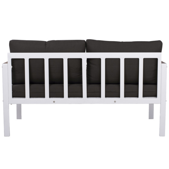 OUTDOOR 2-SEATER SOFA SAFIYA HM5523.01 ALUMINUM IN WHITE-ANTHRACITE CUSHIONS 144x70x85Hcm.