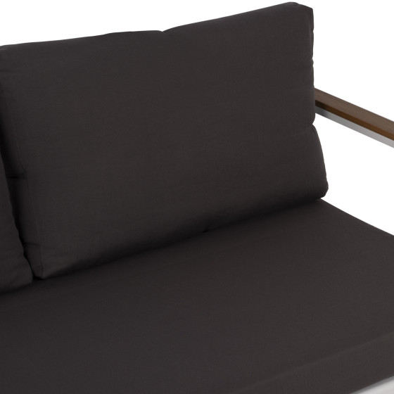 OUTDOOR 2-SEATER SOFA SAFIYA HM5523.01 ALUMINUM IN WHITE-ANTHRACITE CUSHIONS 144x70x85Hcm.