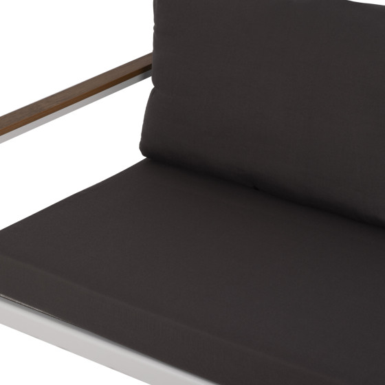 OUTDOOR 2-SEATER SOFA SAFIYA HM5523.01 ALUMINUM IN WHITE-ANTHRACITE CUSHIONS 144x70x85Hcm.