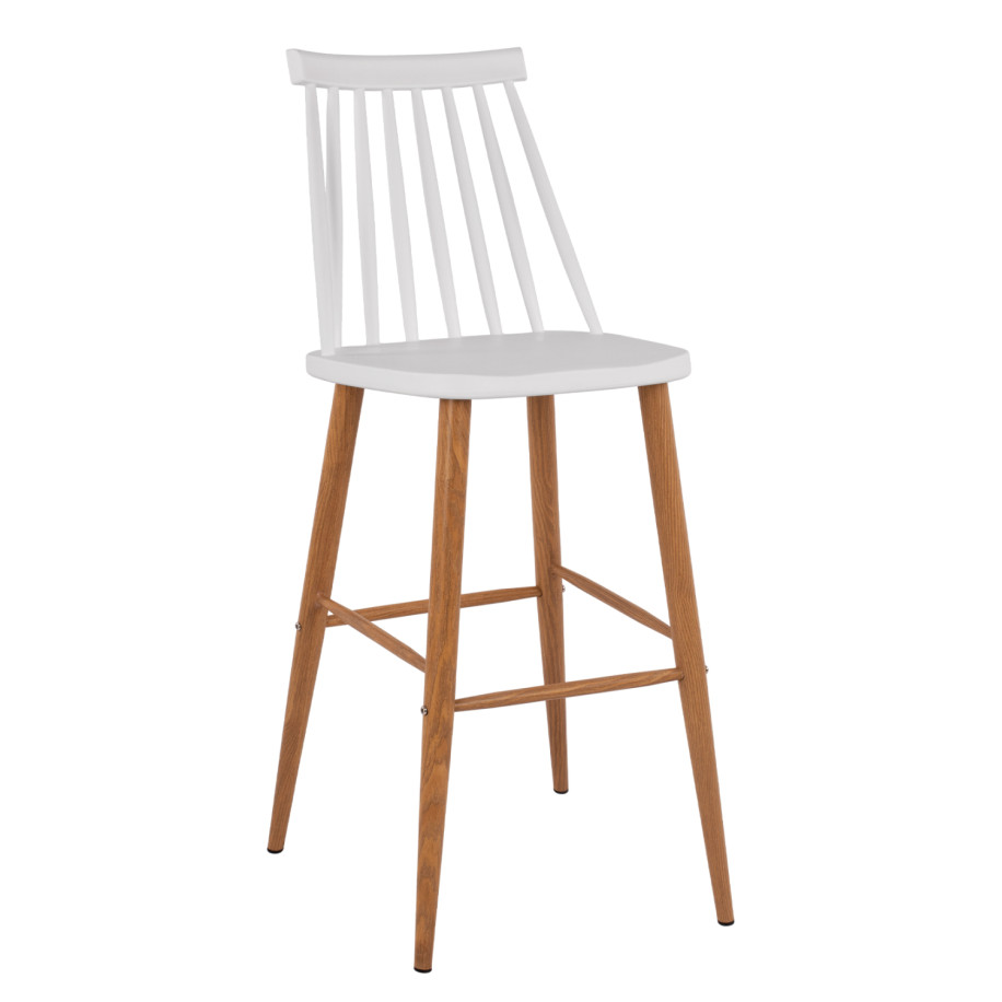 Bar Stool HM8459.01 Vanessa in white color 43x49x107 εκ.