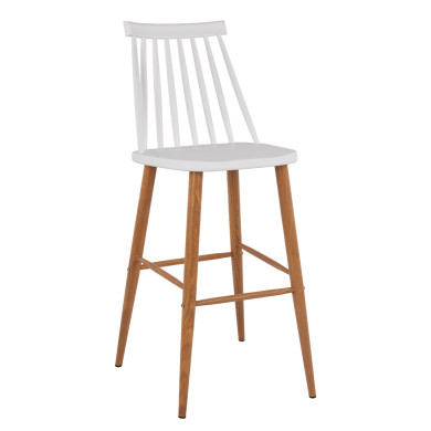 Bar Stool HM8459.01 Vanessa in white color 43x49x107 εκ.