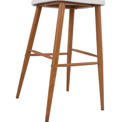 Bar Stool HM8459.01 Vanessa in white color 43x49x107 εκ.