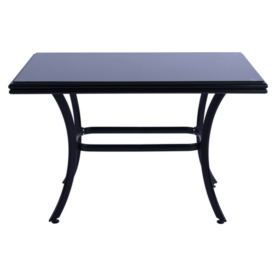 ΤΡΑΠΕΖΙ ΑΛΟΥΜΙΝΙΟΥ JAXEN HM5533.02 ΜΑΥΡΟ-ΓΥΑΛΙ ΑΣΦΑΛΕΙΑΣ&TEXTILENE 120x70x78Υεκ