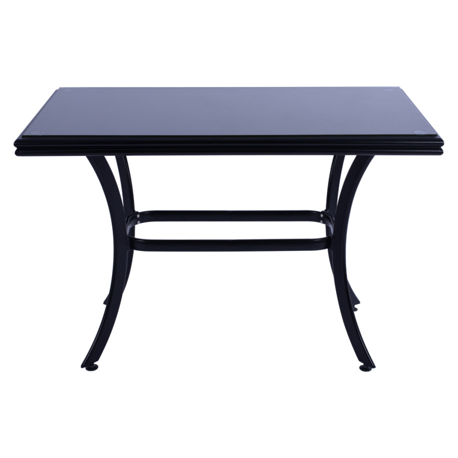 ΤΡΑΠΕΖΙ ΑΛΟΥΜΙΝΙΟΥ JAXEN HM5533.02 ΜΑΥΡΟ-ΓΥΑΛΙ ΑΣΦΑΛΕΙΑΣ&TEXTILENE 120x70x78Υεκ