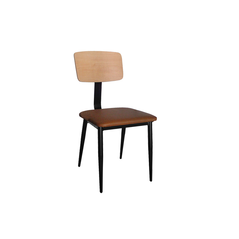 Metallic chair TS336T with Seat PU Brown