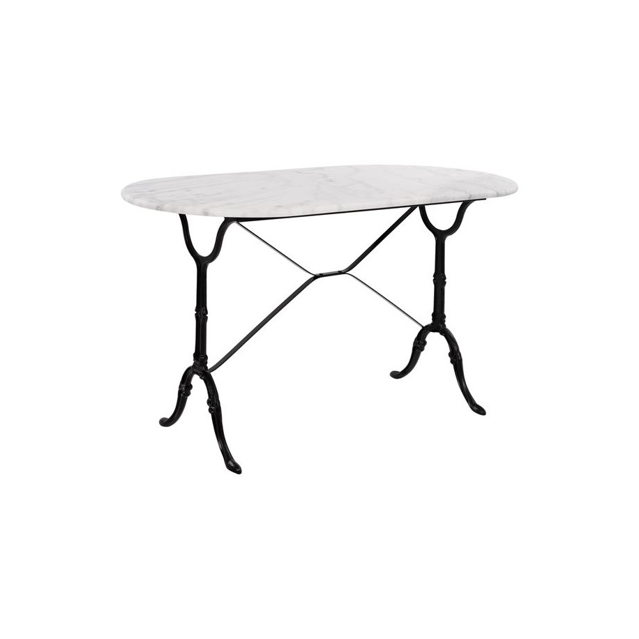 Table with base from cast iron HM440 with marble oval 120x59x72