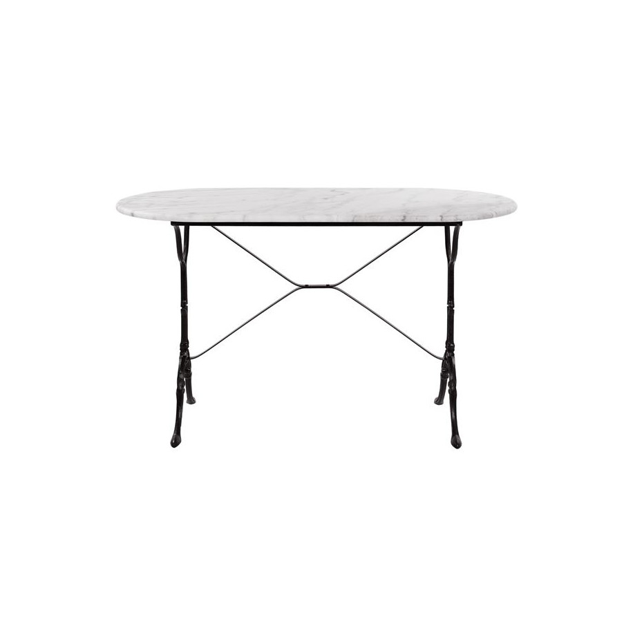 Table with base from cast iron HM440 with marble oval 120x59x72