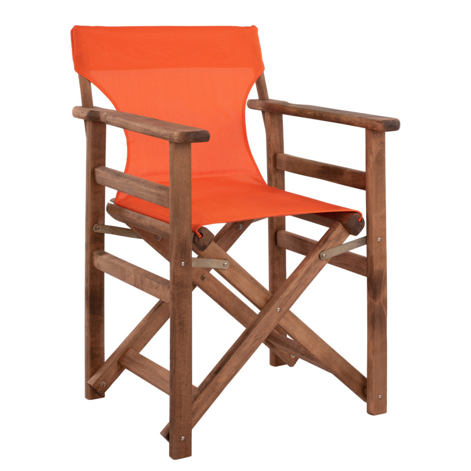 Director's chair Limnos Walnut with textline Orange HM10368.02