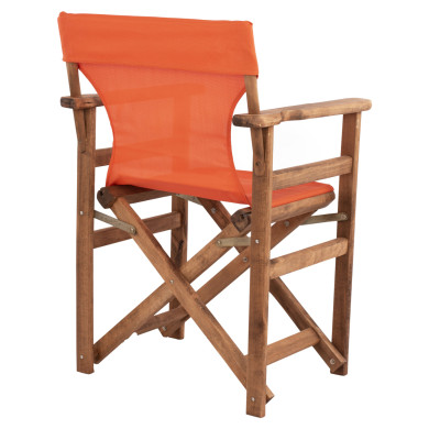 Director's chair Limnos Walnut with textline Orange HM10368.02