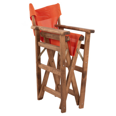 Director's chair Limnos Walnut with textline Orange HM10368.02