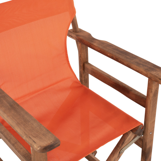 Director's chair Limnos Walnut with textline Orange HM10368.02