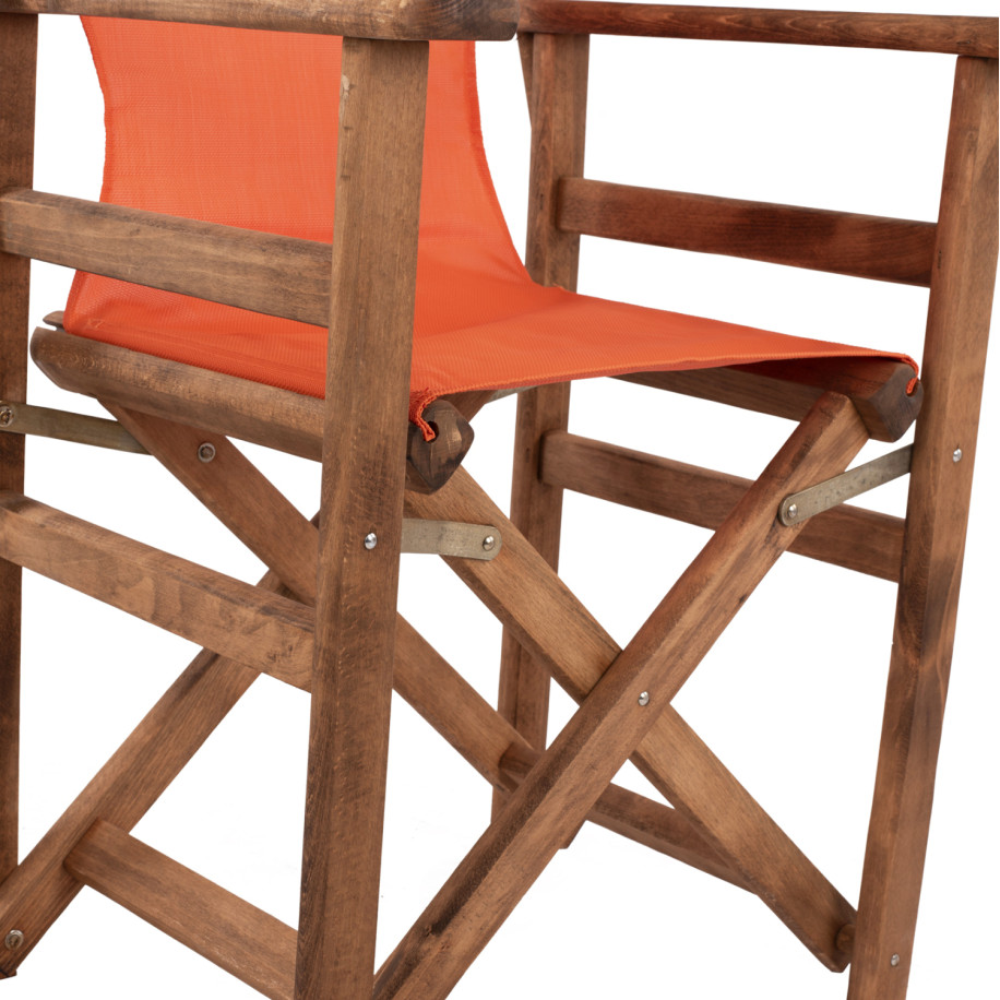 Director's chair Limnos Walnut with textline Orange HM10368.02