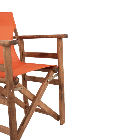 Director's chair Limnos Walnut with textline Orange HM10368.02