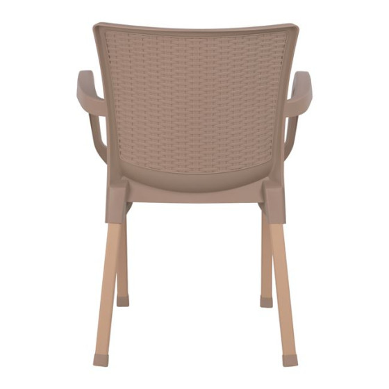 Armchair Polypropylene rattan leg Alu HM5591.02 Cappuccino 60x60x82 cm