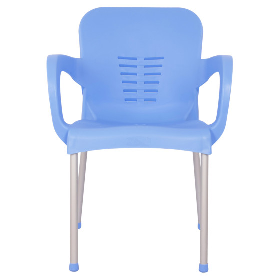Armchair Polypropylene KAREK HM5592.08 Blue color Aluminum leg 59x58x81 εκ.
