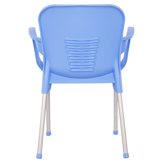 Armchair Polypropylene KAREK HM5592.08 Blue color Aluminum leg 59x58x81 εκ.