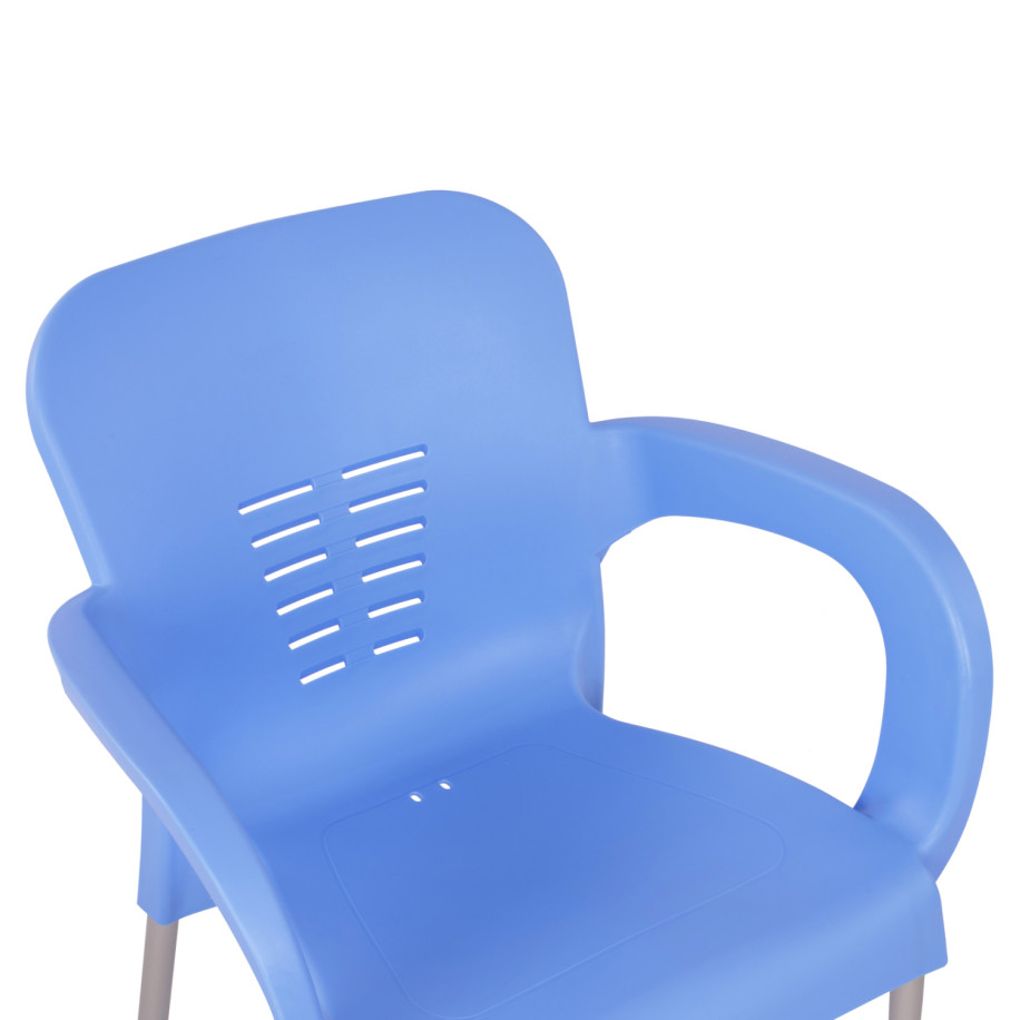 Armchair Polypropylene KAREK HM5592.08 Blue color Aluminum leg 59x58x81 εκ.