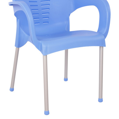 Armchair Polypropylene KAREK HM5592.08 Blue color Aluminum leg 59x58x81 εκ.