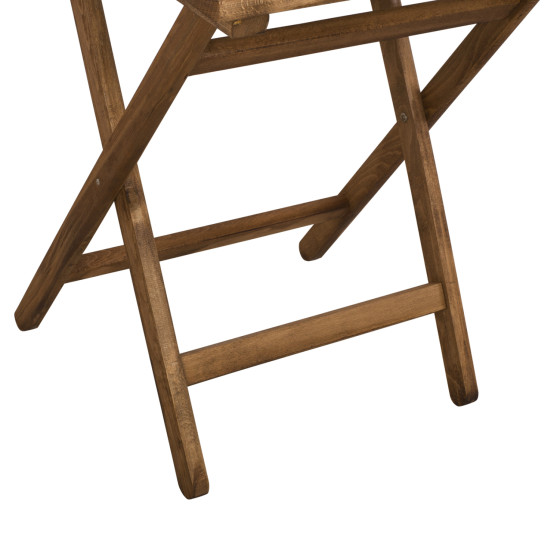 Director''s Table Limnos 70x70x75cm Solid Wood Impregnation Walnut HM5648.01