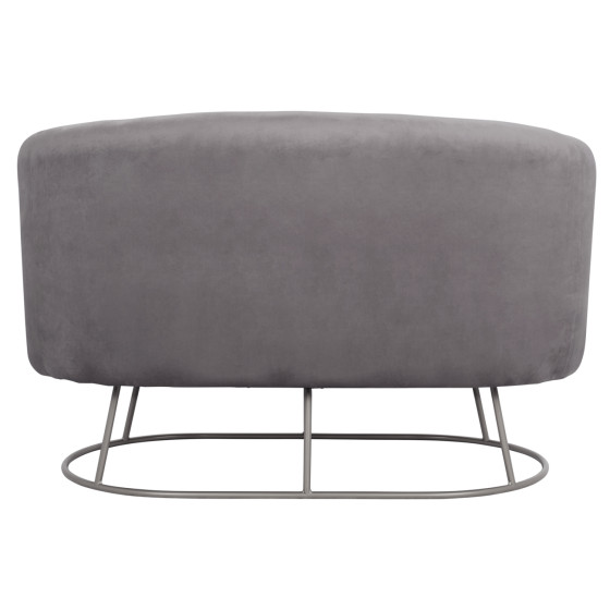 Sofa 2 seater Arien from velvet Grey with Silver Base HM8492.01 125Χ80Χ84cm
