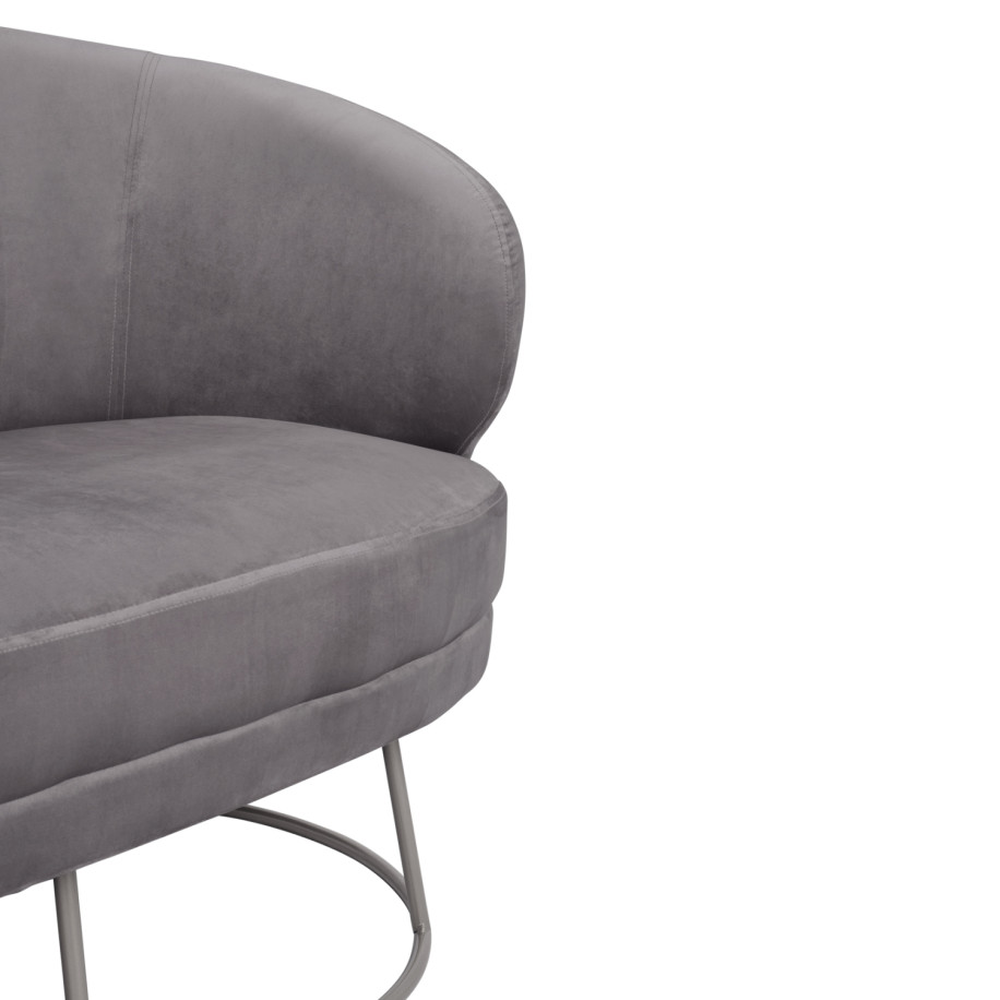 ΚΑΝΑΠΕΣ 2ΘΕΣΙΟΣ ARIEN HM8492.01 ΑΠΟ ΒΕΛΟΥΔΟ ΓΚΡΙ ΜΕ ΑΣΗΜΙ ΒΑΣΗ 125Χ80Χ84Υ εκ.