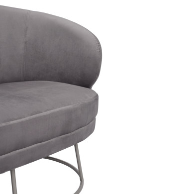 ΚΑΝΑΠΕΣ 2ΘΕΣΙΟΣ ARIEN HM8492.01 ΑΠΟ ΒΕΛΟΥΔΟ ΓΚΡΙ ΜΕ ΑΣΗΜΙ ΒΑΣΗ 125Χ80Χ84Υ εκ.