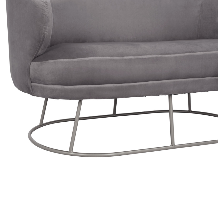 ΚΑΝΑΠΕΣ 2ΘΕΣΙΟΣ ARIEN HM8492.01 ΑΠΟ ΒΕΛΟΥΔΟ ΓΚΡΙ ΜΕ ΑΣΗΜΙ ΒΑΣΗ 125Χ80Χ84Υ εκ.