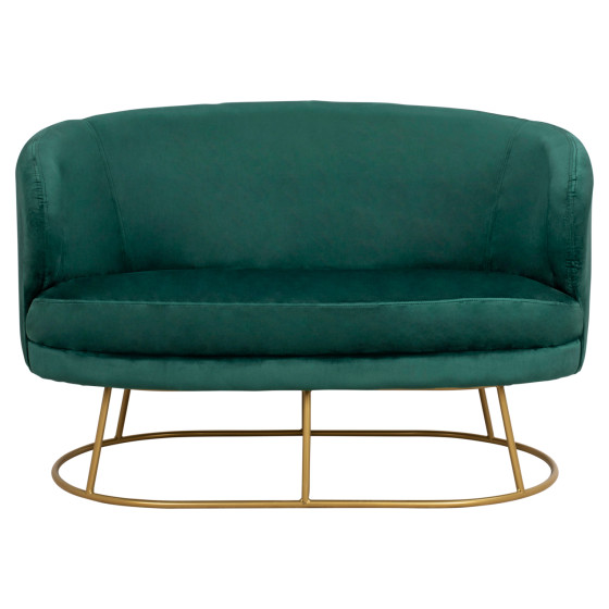 Sofa 2 seater Arien from Velver Cyppress Green with gold base HM8492.03 125X80X84cm