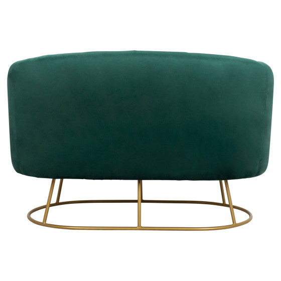Sofa 2 seater Arien from Velver Cyppress Green with gold base HM8492.03 125X80X84cm